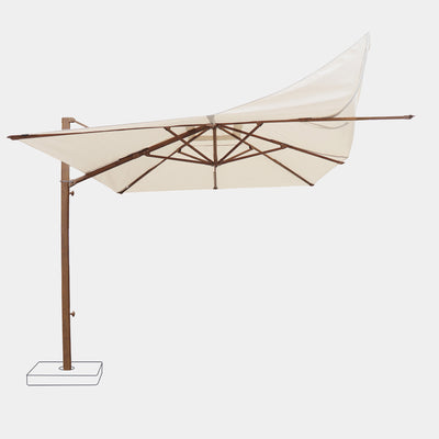 Parasol déporté anti-vent 3x4m reconditionné