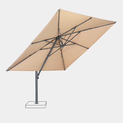Parasol déporté anti-vent 3x3m reconditionné