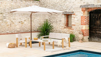 parasol aluminium effet bois