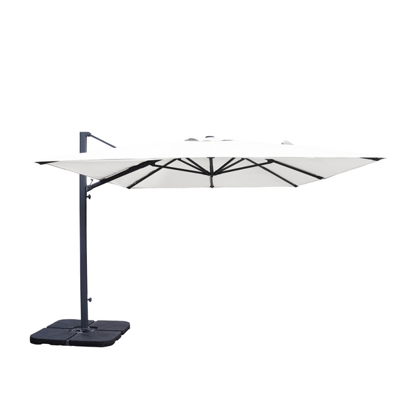 Parasol déporté anti-vent Mistral 3x4m structure gris anthracite