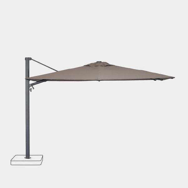 Parasol déporté anti-vent Mistral 3x4m structure gris anthracite