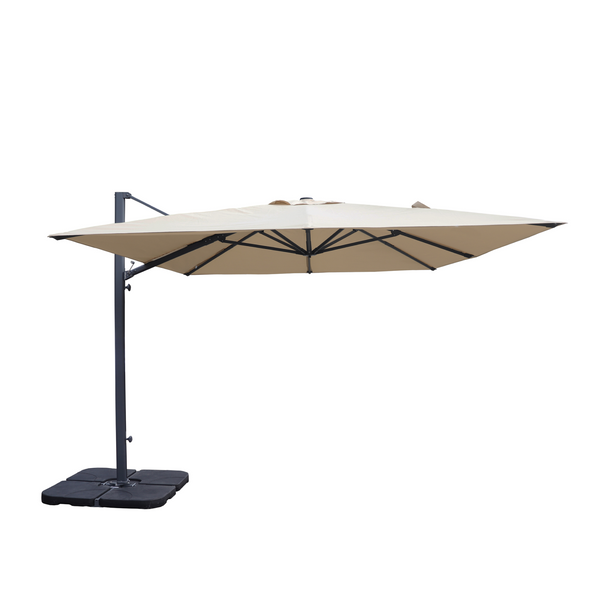 Parasol déporté anti-vent Mistral 3x4m structure gris anthracite