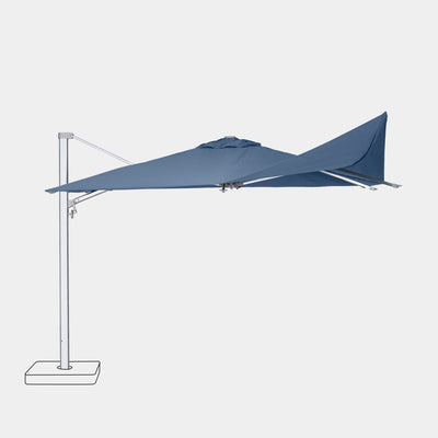 Parasol déporté anti-vent Mistral 3x4m structure gris clair