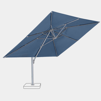 Parasol déporté anti-vent Mistral 3x4m structure gris clair