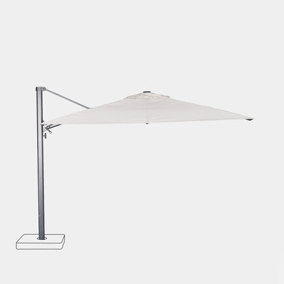 Parasol déporté anti-vent Mistral 3x3m structure gris anthracite