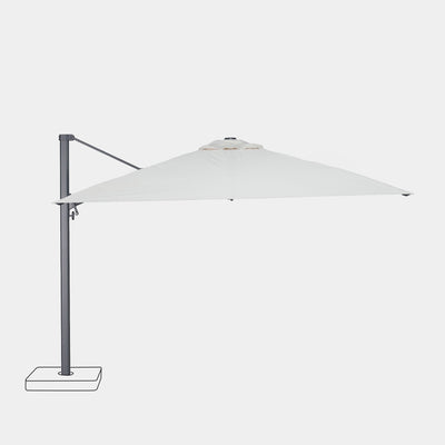 Parasol déporté anti-vent Mistral 3x4m structure gris anthracite