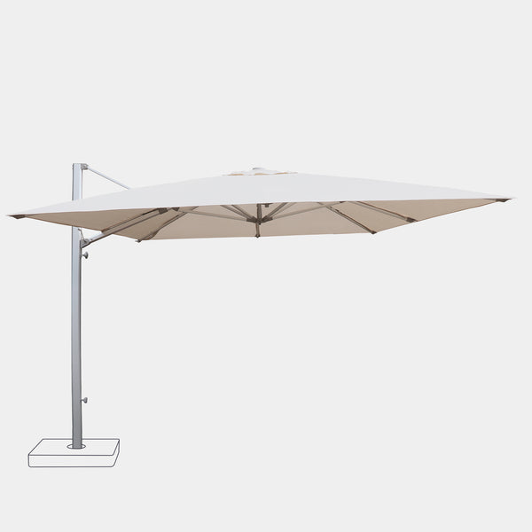 Parasol déporté anti-vent Mistral 3x4m structure gris clair