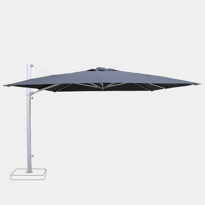 Parasol déporté anti-vent Mistral 3x3m structure gris clair