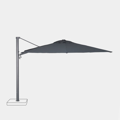 Parasol déporté anti-vent Mistral 3x3m structure gris anthracite