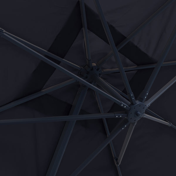 Parasol déporté anti-vent Mistral 3x4m structure gris anthracite