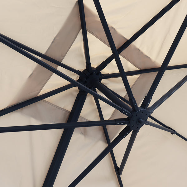 Parasol déporté anti-vent Mistral 3x4m structure gris anthracite