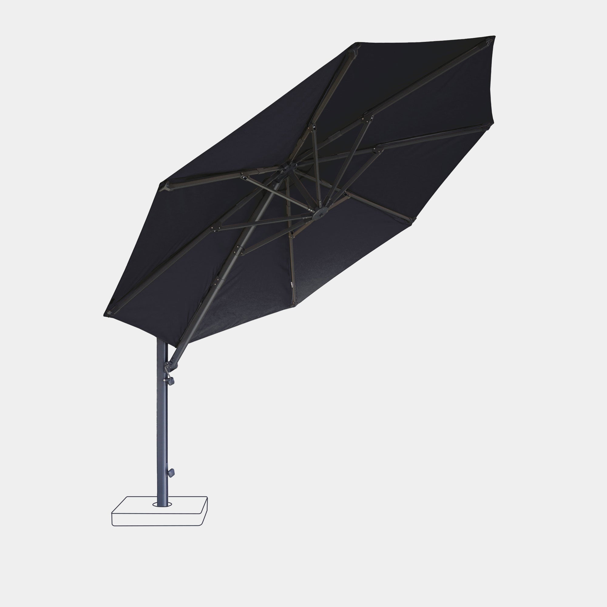 Parasol déporté anti-vent Mistral Ø3m