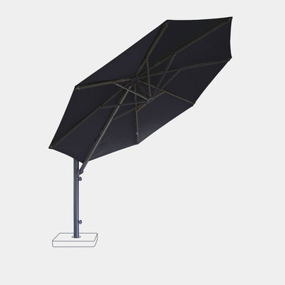 Refurbished Easywind 2020 Mistral windproof parasol Ø3m - Anthracite grey frame