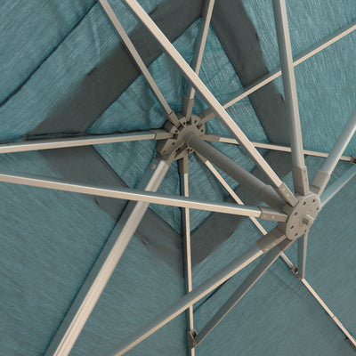Parasol déporté anti-vent Mistral 3x3m structure gris clair