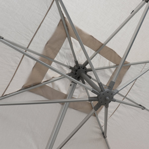 Parasol déporté anti-vent Mistral 3x4m structure gris clair
