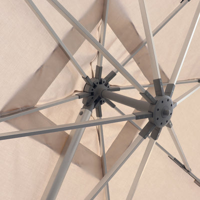 Parasol déporté anti-vent Mistral 3x3m structure gris clair