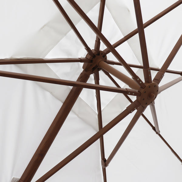 Parasol déporté anti-vent Mistral 3x4m structure effet bois