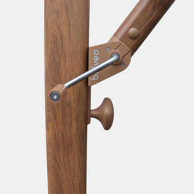 Mistral 3x3m cantilever parasol with wind-resistant wood-effect frame