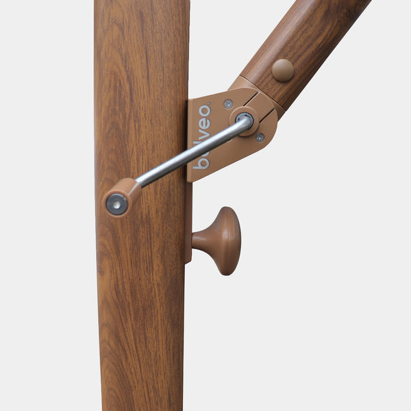 Mistral 3x3m cantilever parasol with wind-resistant wood-effect frame