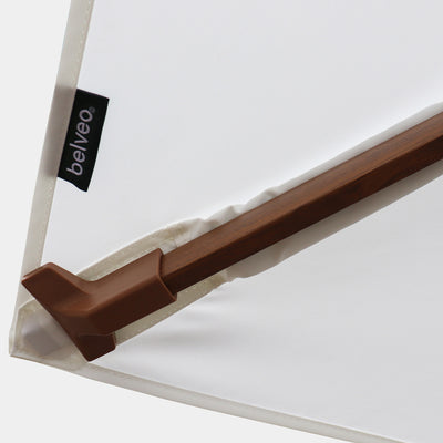 Mistral 3x3m cantilever parasol with wind-resistant wood-effect frame