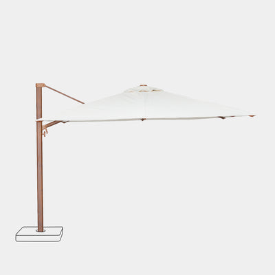 Parasol déporté anti-vent Mistral 3x4m structure effet bois