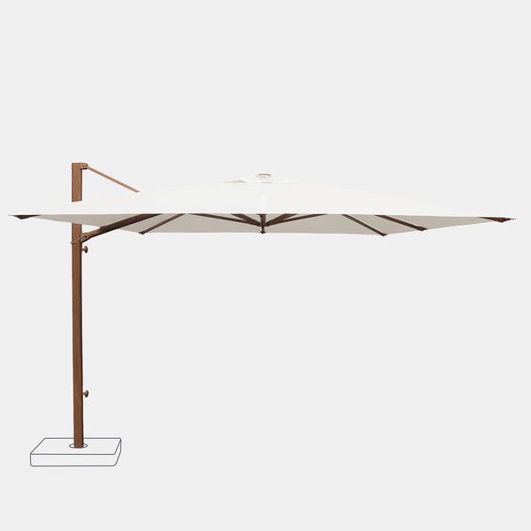 Parasol déporté anti-vent Mistral 3x3m structure effet bois