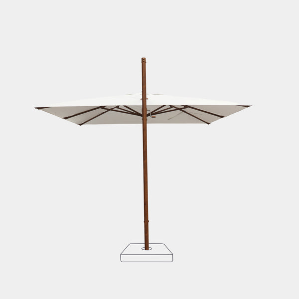 Parasol déporté anti-vent Mistral 3x3m structure effet bois
