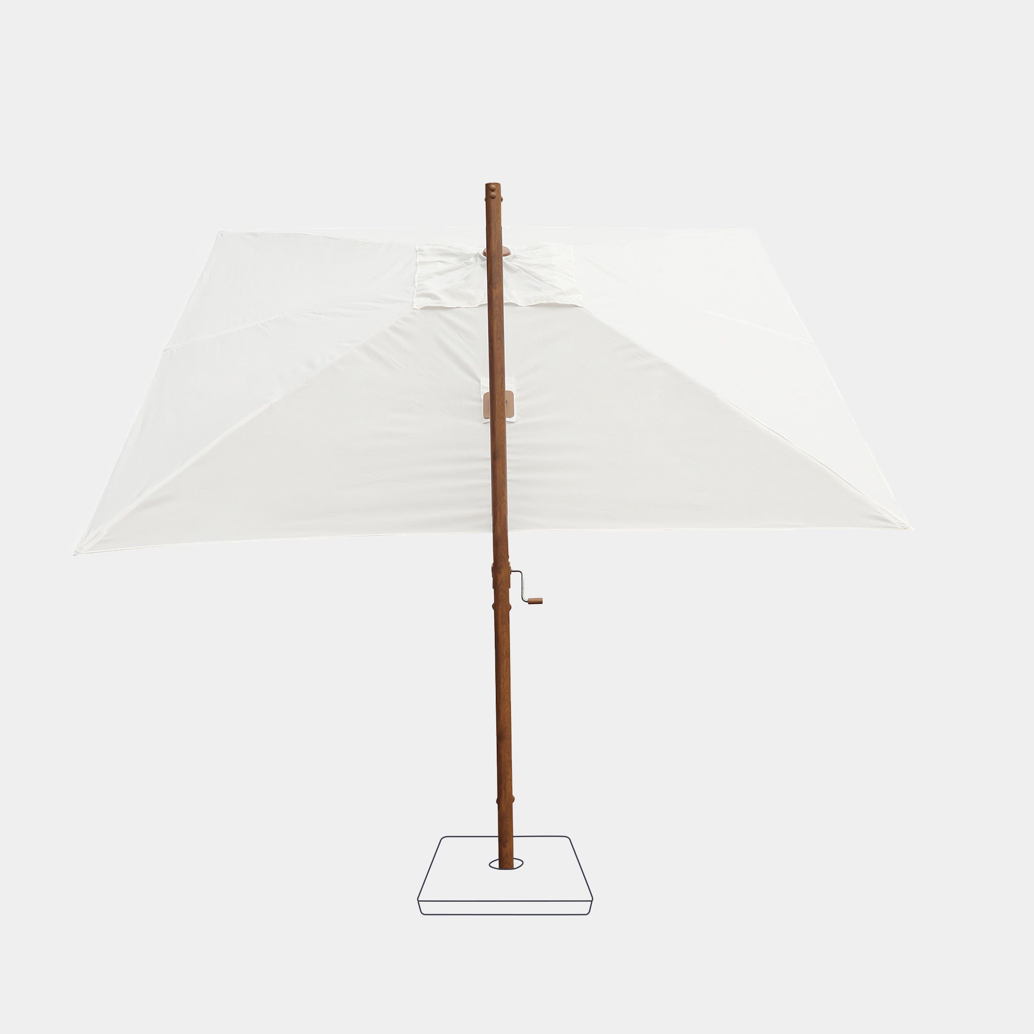 Parasol déporté anti-vent Mistral 3x3m structure effet bois