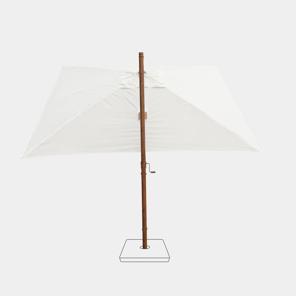 Parasol déporté anti-vent Mistral 3x3m structure effet bois