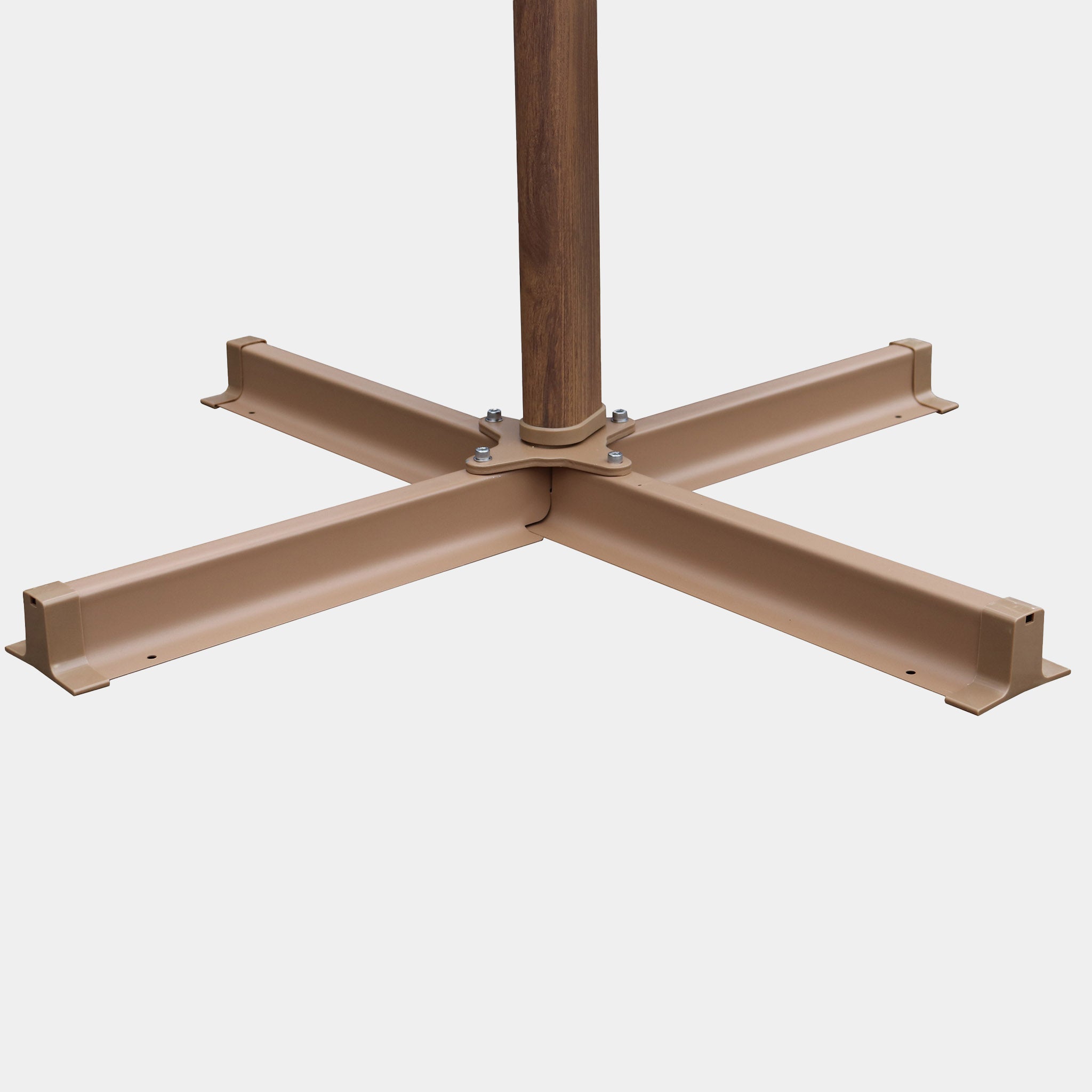 Parasol déporté anti-vent Mistral 3x3m structure effet bois