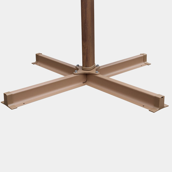 Parasol déporté anti-vent Mistral 3x3m structure effet bois