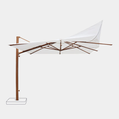 Mistral 3x3m cantilever parasol with wind-resistant wood-effect frame