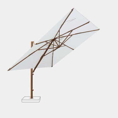 Mistral 3x3m cantilever parasol with wind-resistant wood-effect frame
