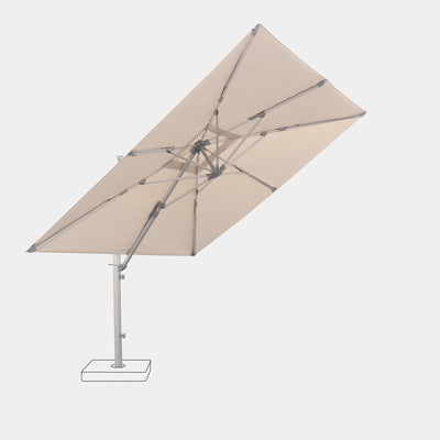 Parasol déporté anti-vent Mistral 3x3m structure gris clair