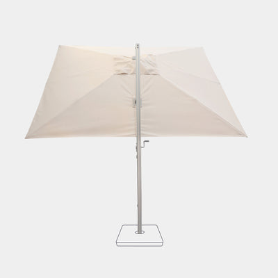 Parasol déporté anti-vent Mistral 3x3m structure gris clair