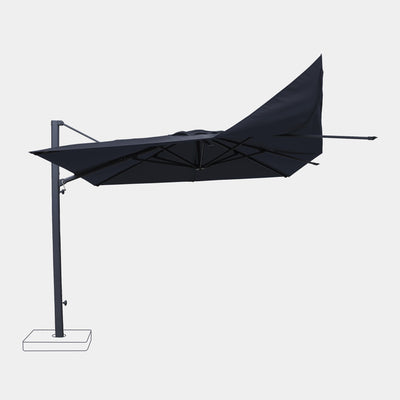 Parasol déporté anti-vent 3x3m reconditionné