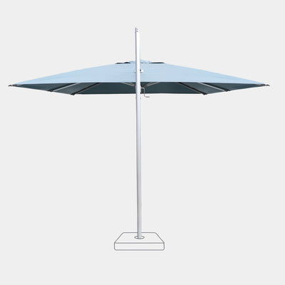Parasol déporté anti-vent Mistral 3x3m structure gris clair