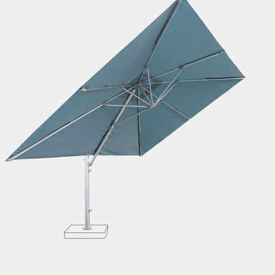 Parasol déporté anti-vent Mistral 3x3m structure gris clair