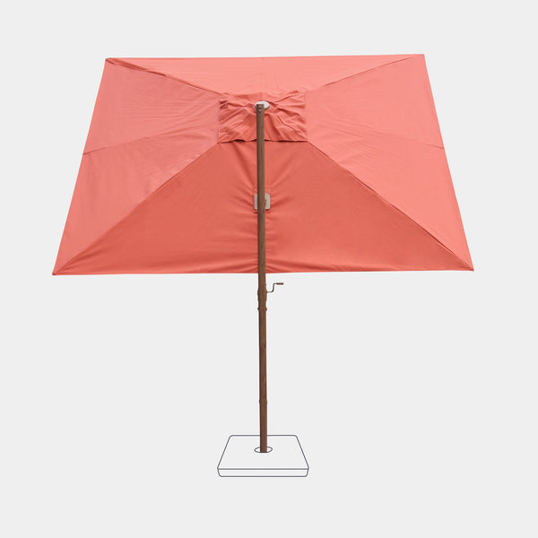 Parasol déporté anti-vent Mistral 3x3m structure effet bois