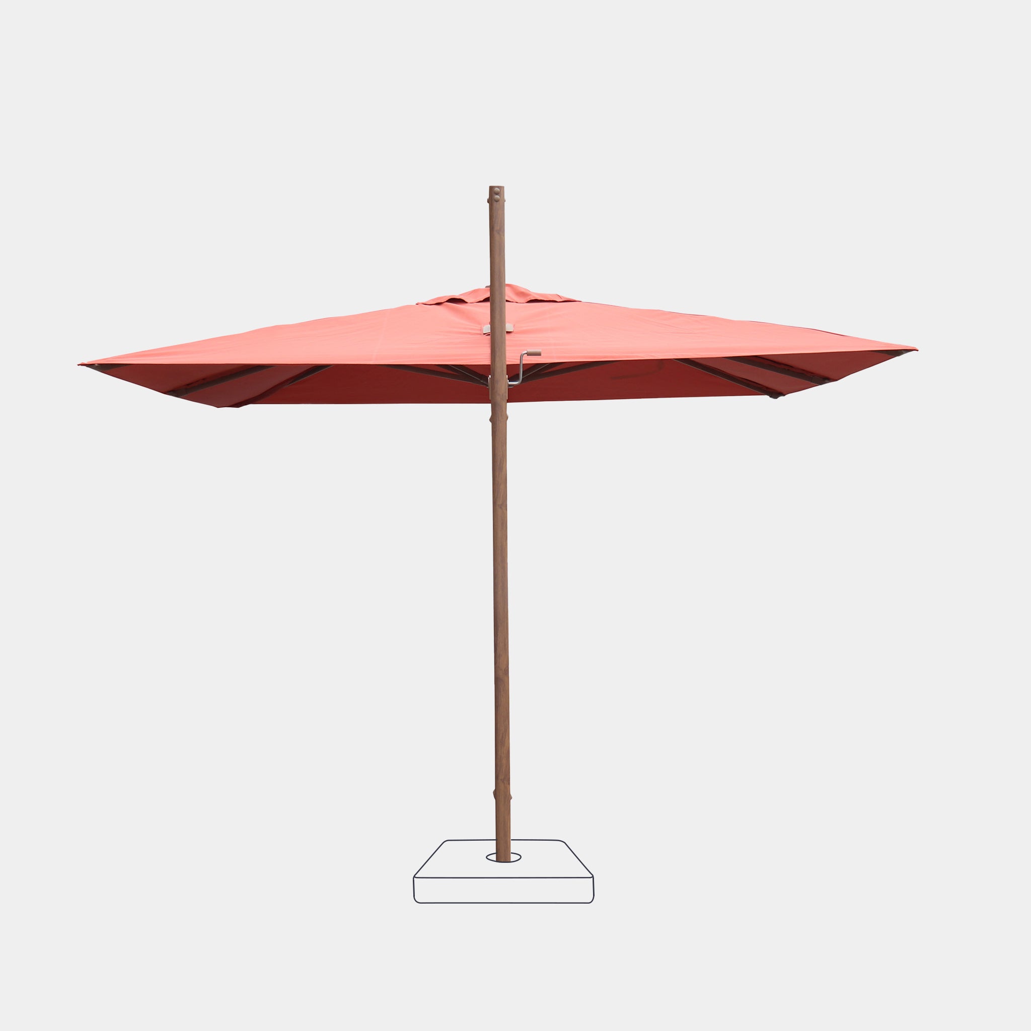 Parasol déporté anti-vent Mistral 3x3m structure effet bois