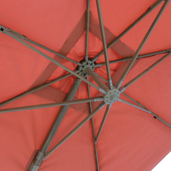 Parasol déporté anti-vent Mistral 3x3m structure effet bois