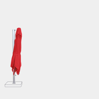 Parasol déporté anti-vent Mistral 3x3m structure gris clair