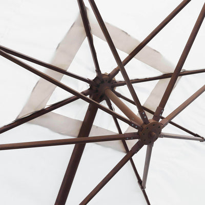 Mistral 3x3m cantilever parasol with wind-resistant wood-effect frame