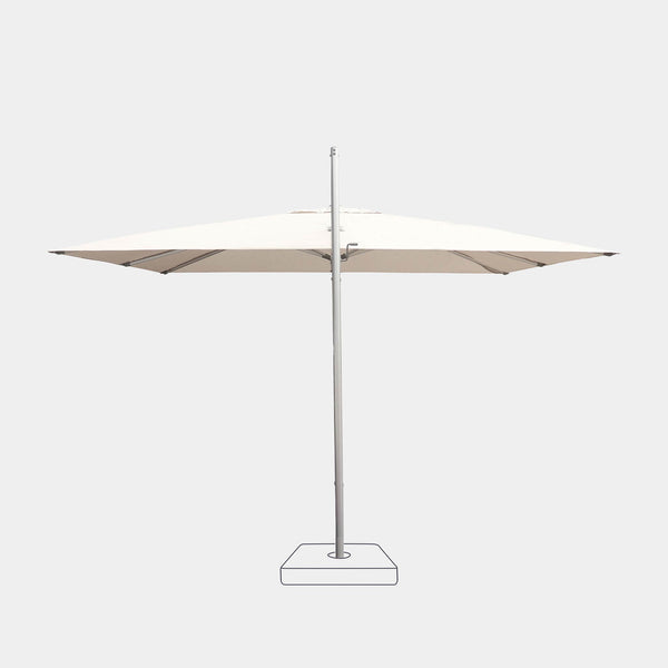 Parasol déporté anti-vent Mistral 3x4m structure gris clair