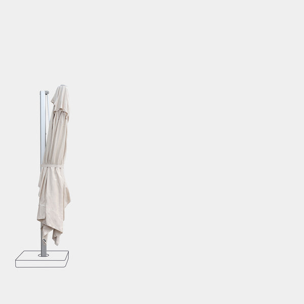 Parasol déporté anti-vent Mistral 3x4m structure gris clair