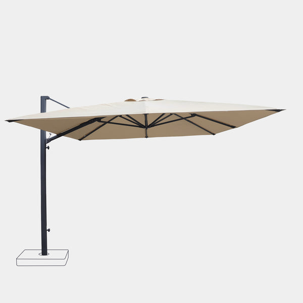 Parasol déporté anti-vent Mistral 3x4m structure gris anthracite