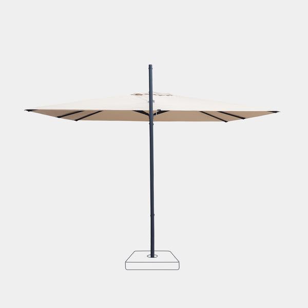 Parasol déporté anti-vent Mistral 3x4m structure gris anthracite