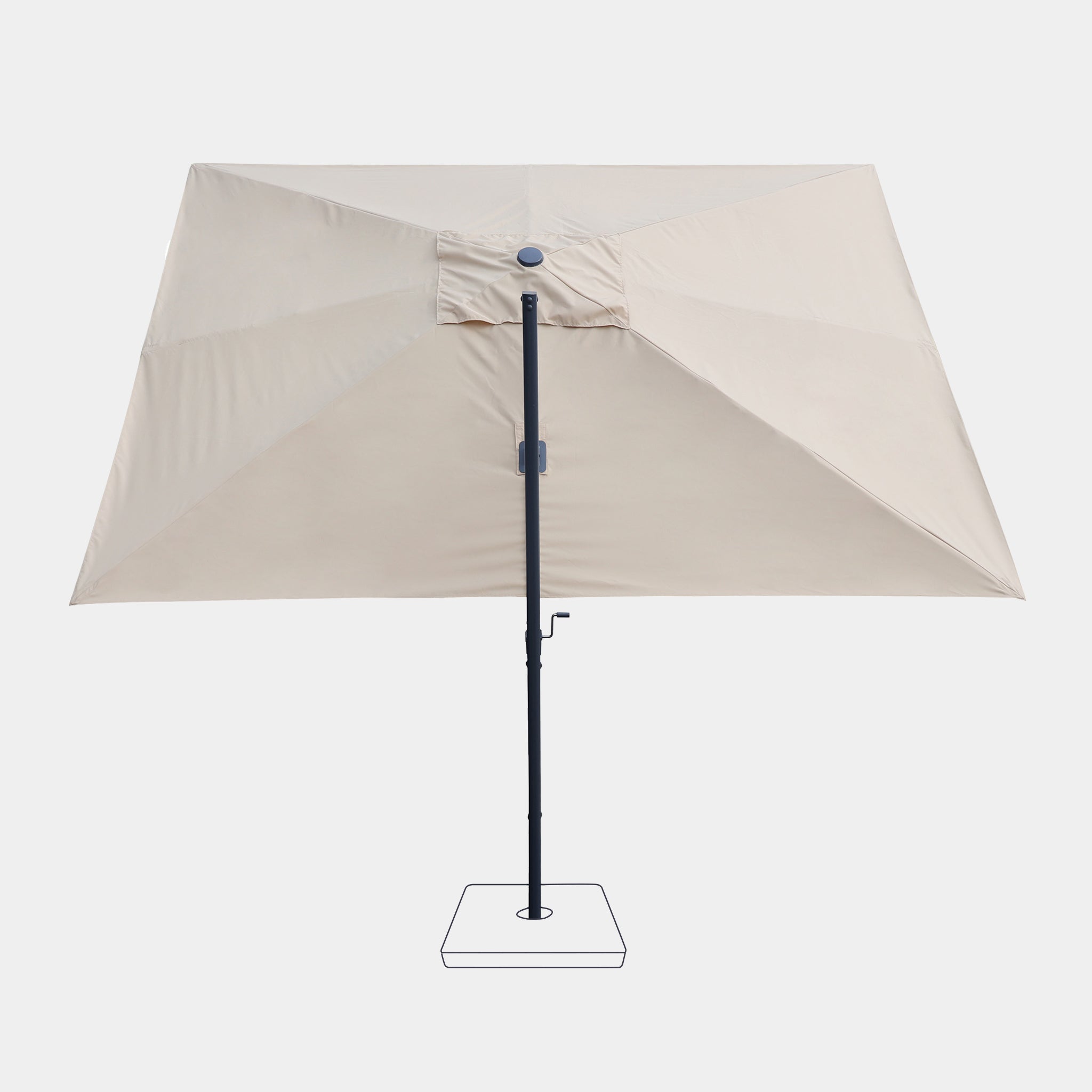 Parasol déporté anti-vent Mistral 3x4m structure gris anthracite