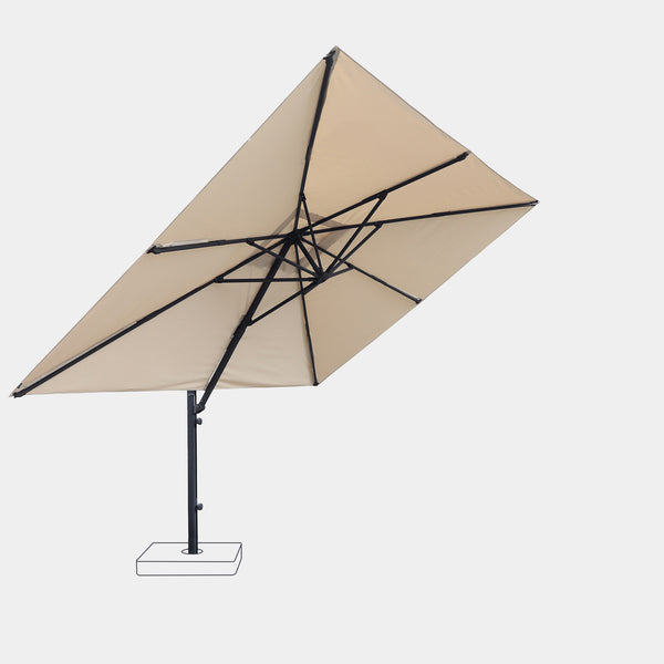 Parasol déporté anti-vent Mistral 3x4m structure gris anthracite