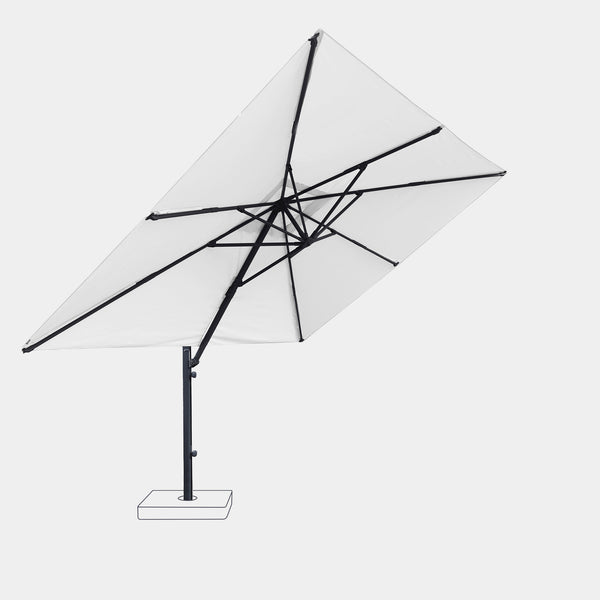 Parasol déporté anti-vent Mistral 3x4m structure gris anthracite